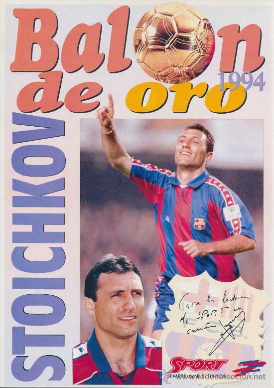 Coleccionismo: Futbol club barcelona - lamina Stoichkov balon de oro 1994 - bar&ccedil;a