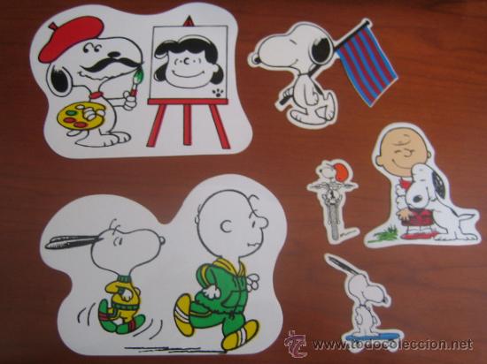 Coleccionismo: lote 6 adhesivos troquelados snoopy a&ntilde;os 70 80