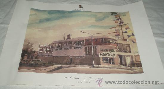 Coleccionismo: litografia club nautico Sanxenxo en su 50 aniversario 1954 - 2004