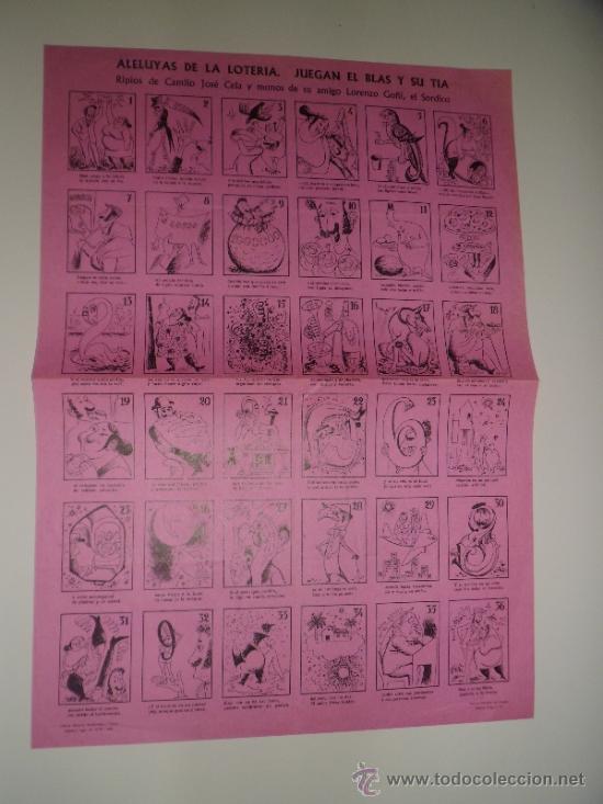 Coleccionismo: RIPIOS DE CAMILO JOS&Eacute; CELA Y MONOS DE LORENZO GO&Ntilde;I - ALELUYAS DE LA LOTERIA