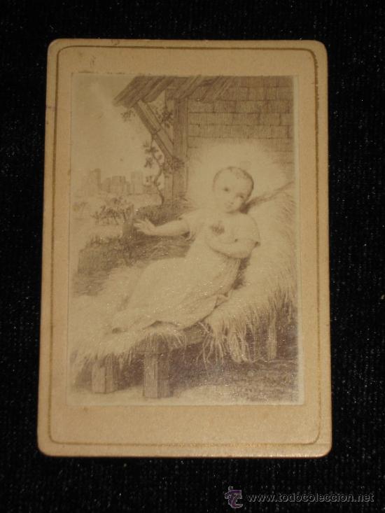 Collezionismo: ESTAMPA FOTOGRAFICA DEL SIGLO XIX CON IMAGEN DEL NI&Ntilde;O JESUS