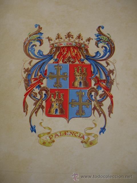 Collecting paper: PALENCIA.DIBUJO T AZCONA.TEXTO HISTORIA DEL BLASON Y DE LA CIUDAD MONTERO ALONSO. 2 FOLIOS
