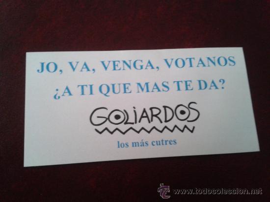 Coleccionismo: Adhesivo Goliardos Asociaci&oacute;n Cultural Universitaria UB UAB UPC universidades catalanas elecciones