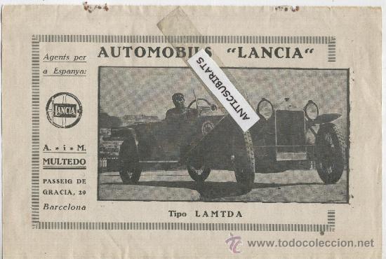 Coleccionismo: RECORTE DE PRENSA. A&Ntilde;OS 20 AUTOMOBILS LANCIA LAMTDA MULTEDO BARCELONA AUTOMOVILES COHCES