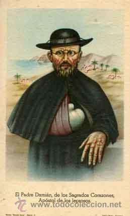 Coleccionismo: Estampa - Padre Damian de los sagrados corazones apostol de los leprosos