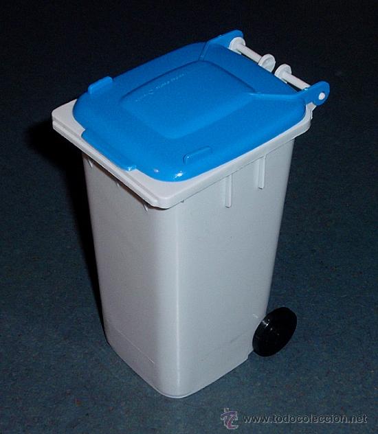 Coleccionismo: Contenedor de Basura en miniatura (gris/azul)