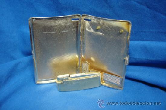 Coleccionismo: PITILLERA DE METAL EN DORADO CON MECHERO EN EL INTERIOR - Foto 4