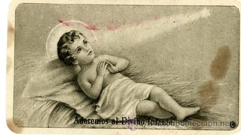 Coleccionismo: ANTIGUA ESTAMPA DE NI&Ntilde;O JESUS. HERMANAS TRINITARIAS DE MALAGA