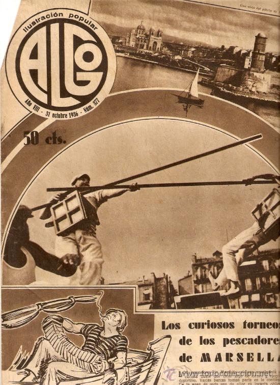 Coleccionismo: RECORTE PRENSA.A&Ntilde;O 1936.TORNEO DE PESCADORES DE MARSELLA.PESCA.