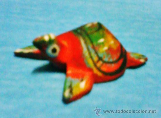 Coleccionismo: miniatura - tortuga- madera decorada estilo oriental - original de korea- sin estrenar- a&ntilde;os 80 - 97