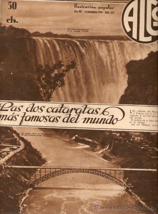 Colecionismo: RECORTE PRENSA.A&Ntilde;O 1936.CATARATAS DEL NIAGARA.CASCADA VICTORIA.ESTADOS UNIDOS.CANADA.
