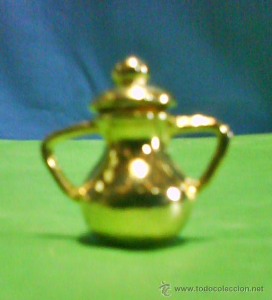 Collecting: miniatura - jarra con tapa - metal dorado - calidad - sin estrenar - ver foto - a&ntilde;os 70