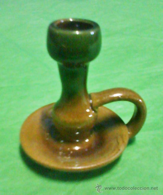 Coleccionismo: miniatura - portavela / porta vela - terracota lacada - artesanal - sin fabricante - a&ntilde;os 70