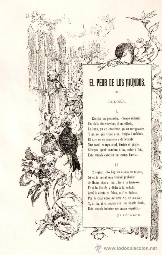 Coleccionismo: RECORTE PRENSA.1899.CAMPOAMOR.EL PEOR DE LOS MUNDOS.DOLORAS.PINTURA.EMILIO SALA.