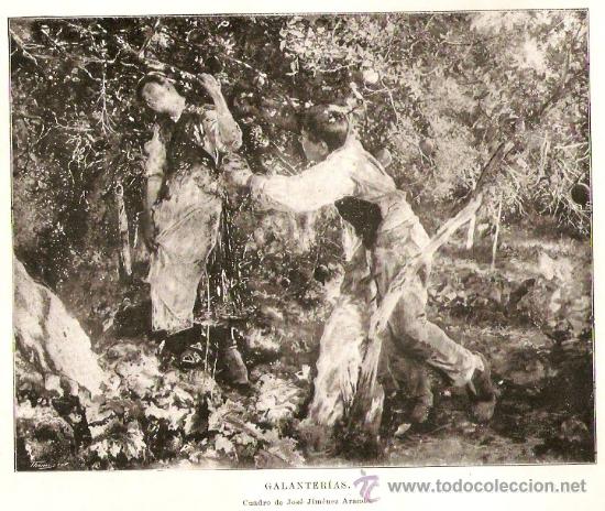 Collectionnisme: RECORTE PRENSA.A&Ntilde;O 1899.PINTURA.REPRODUCCION LAMINA CUADRO JOSE JIMENEZ ARANDA.GALANTERIAS.