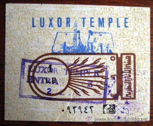 Coleccionismo: ENTRADA AL TEMPLO DE LUXOR EN EGIPTO A&Ntilde;OS 80. ENVIO GRATIS&iexcl;&iexcl;&iexcl;