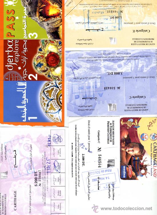 Coleccionismo: 20 ENTRADAS DIVERSAS DE TUNEZ. (SIMILARES) - Foto 1