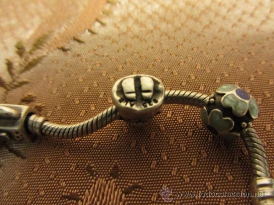 Coleccionismo: Pulsera PANDORA con 9 charms - Foto 6