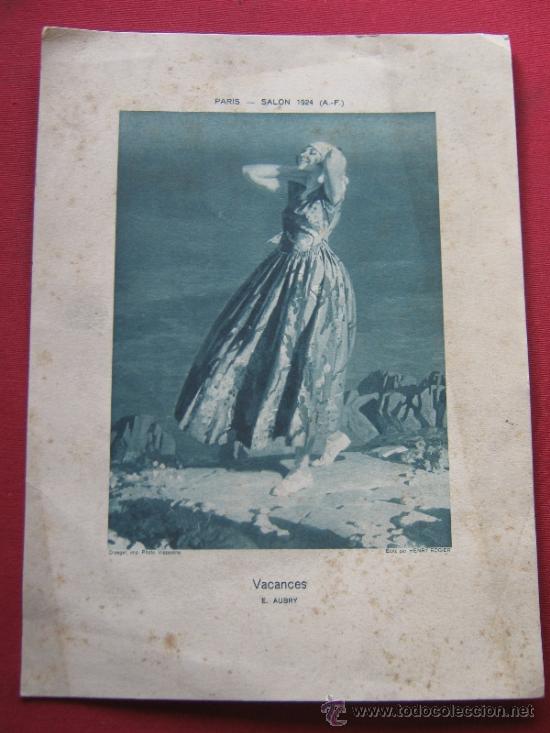 Sammelleidenschaft Papier: LAMINA SALON DE PARIS DE 1924 - VACACIONES - VACANCES - E AUBRY