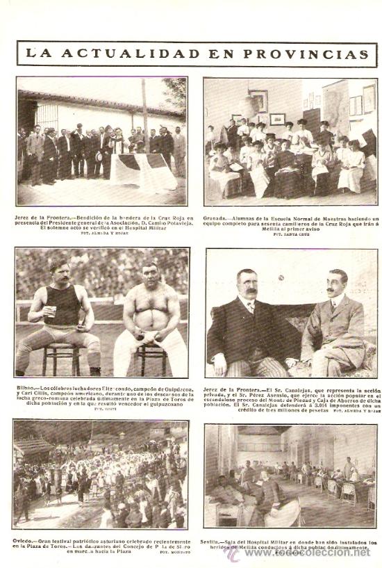 Colecionismo: RECORTE PRENSA-A&Ntilde;O 1935.JEREZ DE LA FRONTERA.OVIEDO.DANZANTES DE POLA DE SIERO.LUCHA GRECO ROMANA.BI