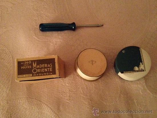Coleccionismo: ANTIGUO COSMETICO MYRURGIA DE MADERAS DE ORIENTE