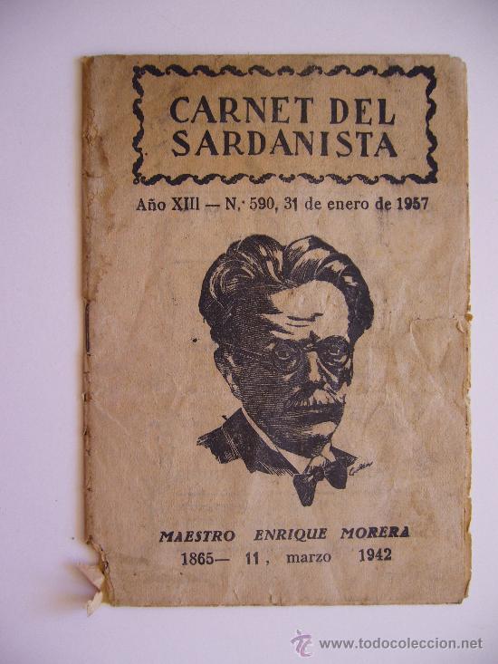 Collecting paper: Carnet del Sardinista. A&ntilde;o XIII. N&ordm;590. 31 de enero de 1957. Maestro Enrique Morera.