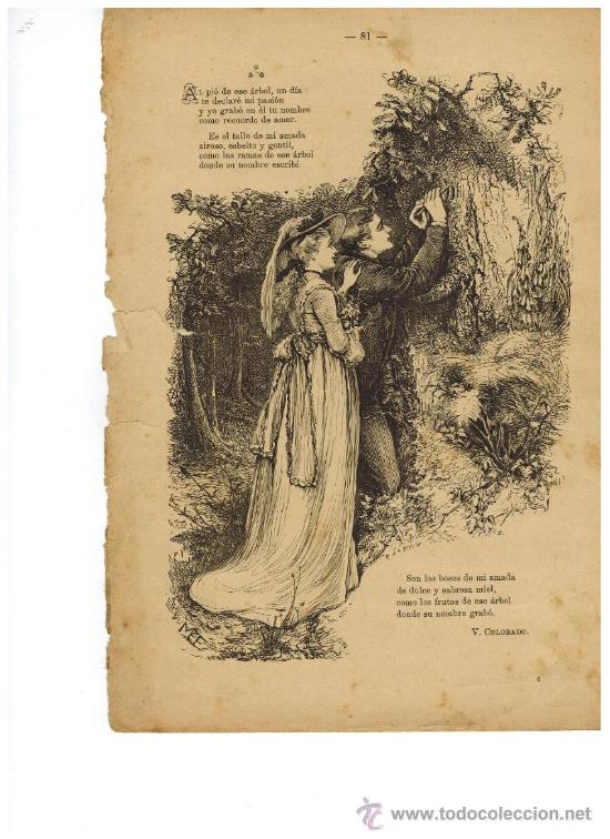 Collecting paper: RECORTE PRENSA POESIA FINALES 1800.MODERNISMO.MANUEL DEL PALACIO.V COLORADO