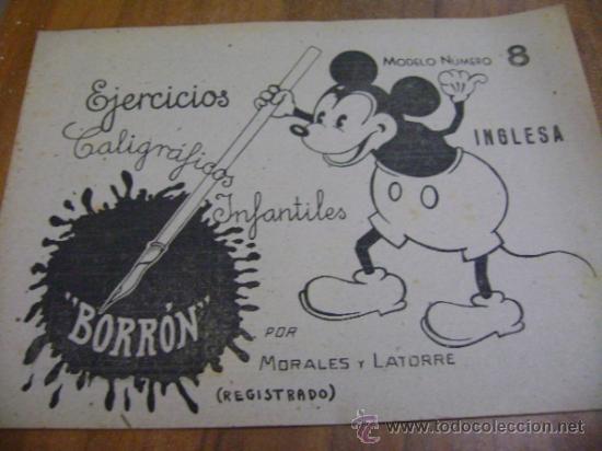 Collecting paper: Cuaderno cuadernillo de caligraf&iacute;a Borr&oacute;n n&uacute;mero 8, ejercicios caligr&aacute;ficos infantiles, inglesa