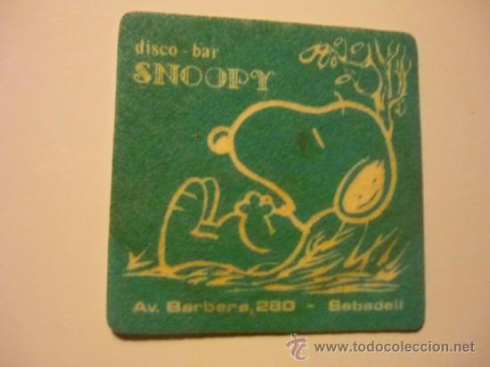 Coleccionismo: posavasos disco bar snoopy - sabadell -- es de tela.