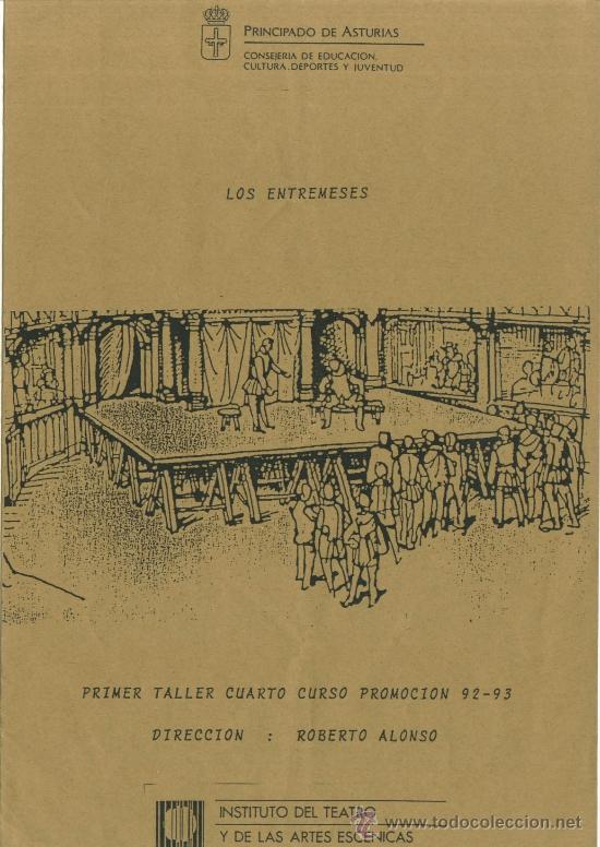 Coleccionismo: programa teatro Los entremeses, de Agust&iacute;n de Rojas & Calder&oacute;n de la Barca (Taller del ITAE. 1993)