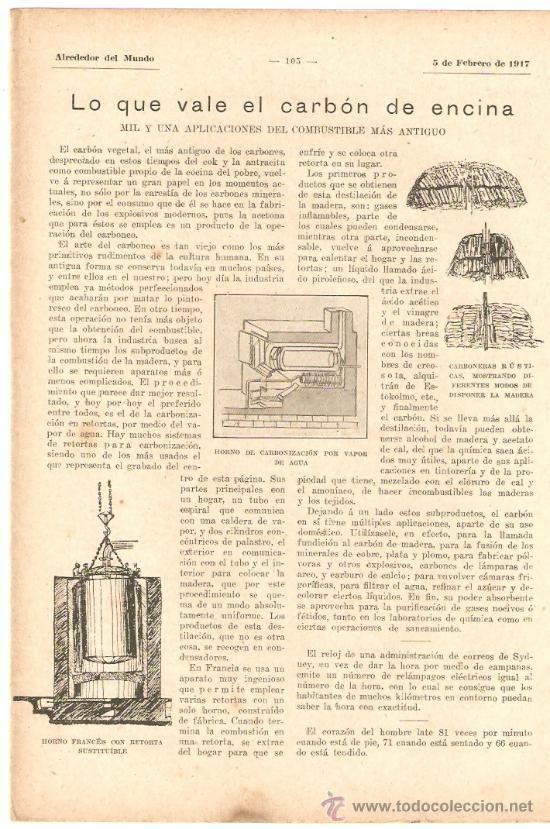 Sammelleidenschaft Papier: HOJA REPORTAJE.CARBON DE ENCINA.COMBUSTIBLE.CARBON VEGETAL.
