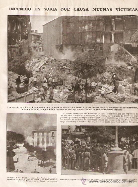 Sammelleidenschaft Papier: HOJA REPORTAJE A&Ntilde;O 1922 INCENDIO FERRETERIA EN SORIA ENTIERRO DE LAS VICTIMAS
