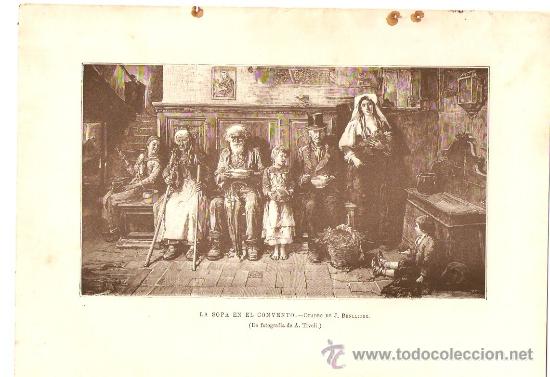 Coleccionismo: A&Ntilde;OS FINALES 1880-1890.LAMINA.GRABADO .CUADRO DE J BENLLIURE.FOTOGRAFIA DE A TIVOLI.PINTURA.