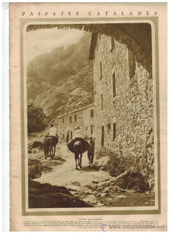 Collecting paper: RECORTE PRENSA A&Ntilde;O 1929 CAMINO DE LA ERMITA DE SANT SIGEMON MONTSENY FOTO SAGARRA PAISAJES CATALANES