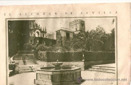 Coleccionismo: RECORTE PRENSA A&Ntilde;O 1928 ALCAZAR DE SEVILLA JARDINES DEL ALCAZAR