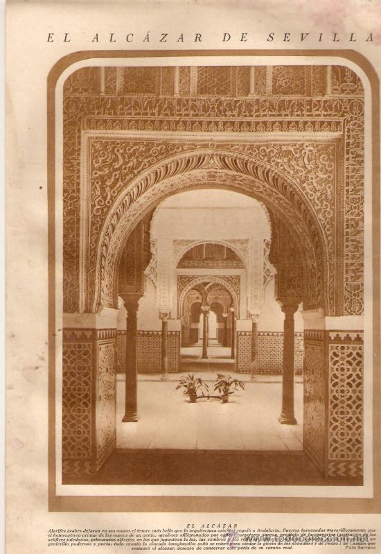 Coleccionismo: RECORTE PRENSA A&Ntilde;O 1928 ALCAZAR DE SEVILLA