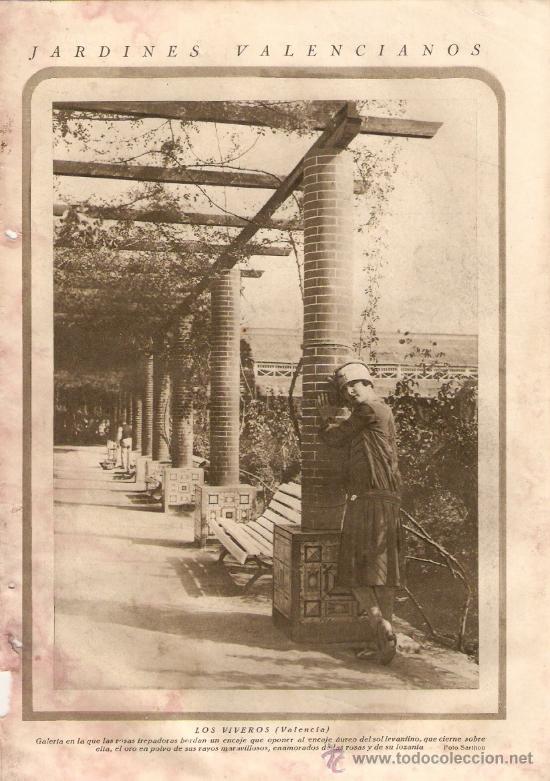 Coleccionismo: RECORTE PRENSA A&Ntilde;O 1928 LOS VIVEROS VALENCIA JARDINES FOTO SARIHOU