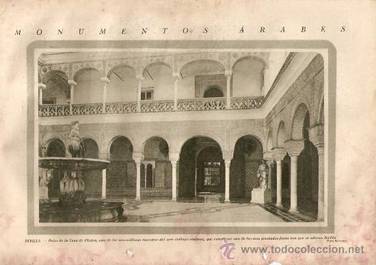 Coleccionismo: RECORTE PRENSA A&Ntilde;O 1928 SEVILLA ARTE ARABIGO ANDALUZ PATIO CASA DE PILATOS