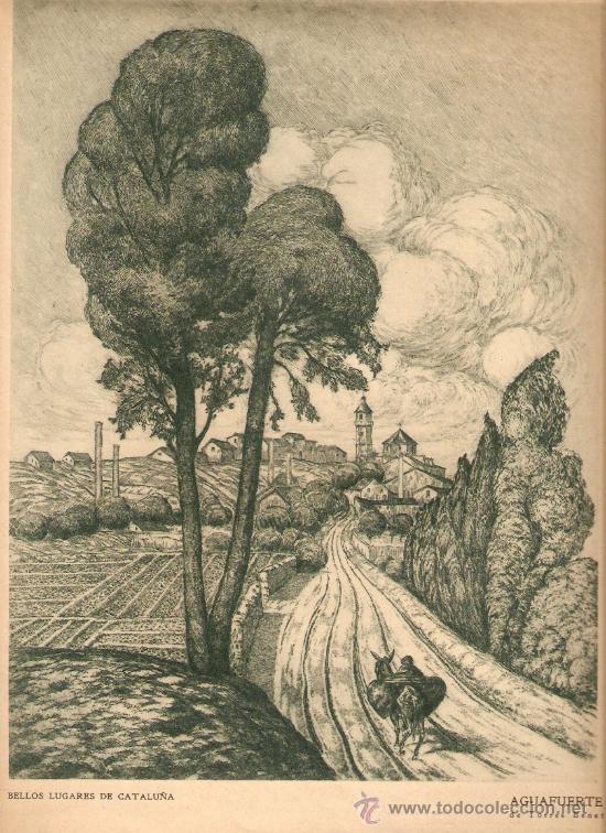 Coleccionismo: RECORTE PRENSA A&Ntilde;O 1927 AGUAFUERTE TORRES BENET GRABADO LAMINA PINTURA ARTE BELLOS LUGARES CATALANES