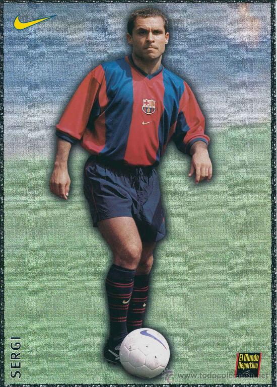 Coleccionismo: Ficha tecnica Sergi Barjuan - futbol barelona, bar&ccedil;a - mundo deportivo 7 - 21X30 cm.
