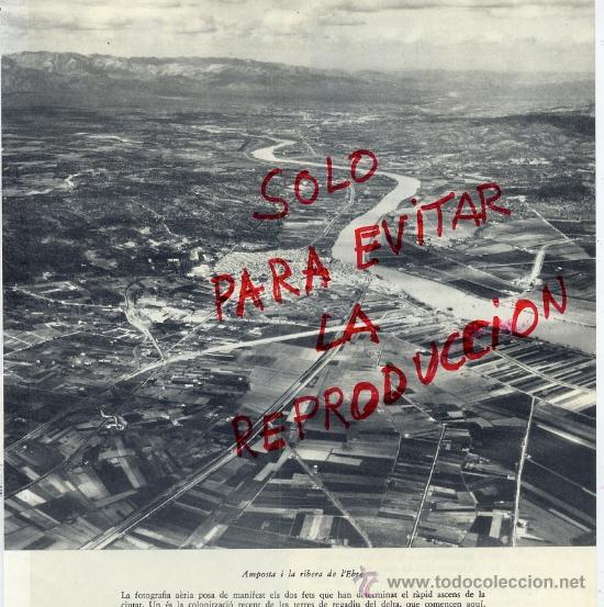 Coleccionismo: AMPOSTA 1968 RIBERA DE EBRO VISTA AEREA HOJA LIBRO