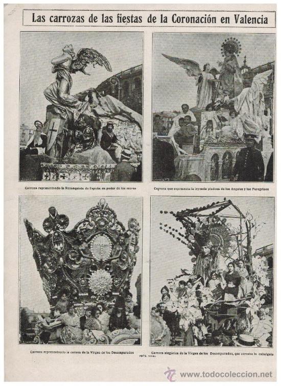 Colecionismo: a&ntilde;o 1923 CARROZAS FIESTAS DE LA CORONACION VALENCIA MARIA PALOU ACTRICES TEATRO COMICO MADRID