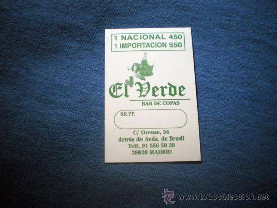 Collezionismo: FLYER, PASE PUERTA DISCOTECA PUB EL VERDE C/ ORENSE 34 MADRID A&Ntilde;OS 90
