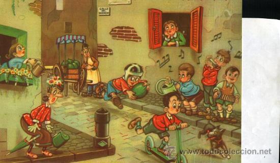 Coleccionismo: LAMINA antigua DE JUEGO INFANTIL DOBLADA, A&Ntilde;OS 50,