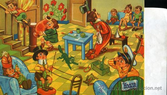 Coleccionismo: LAMINA antigua DE JUEGO INFANTIL , DOBLADA, A&Ntilde;OS 50,