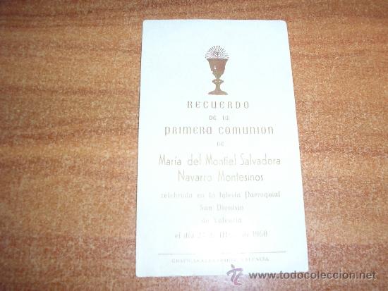 Coleccionismo: recordatorio de comuni&oacute;n-1960