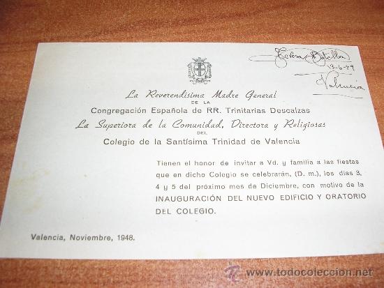 Coleccionismo: trinitarias descalzas-valencia-1948