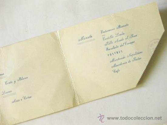 Coleccionismo: MENU DE 1965 - RESTAURANTE BIARRITZ - Foto 2