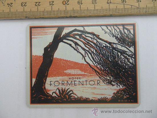 Coleccionismo: Placa met&aacute;lica de publicidad HOTEL FORMENTOR (con im&aacute;n posterior) (8 x 6cm)