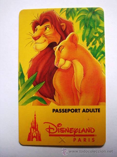 Coleccionismo: ENTRADA TARJETA PLASTICO A DISNEYLAND PARIS. REY LEON. ENVIO GRATIS&iexcl;&iexcl;&iexcl;